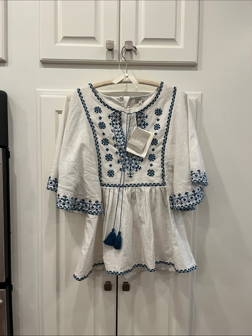 Talitha Boho Embroidered Cotton Top size M